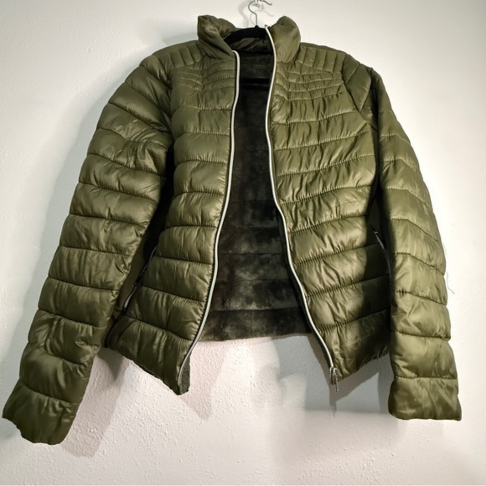 CiSono Olive Puffer Jacket, Sz L.